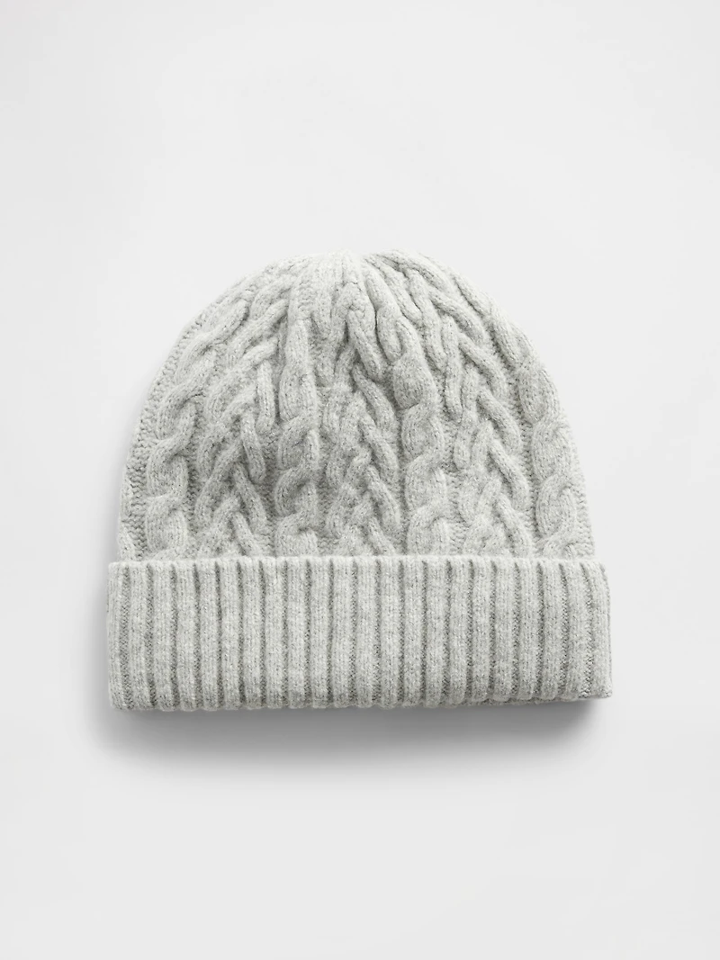 CashSoft Cable-Knit Beanie
