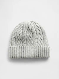 CashSoft Cable-Knit Beanie