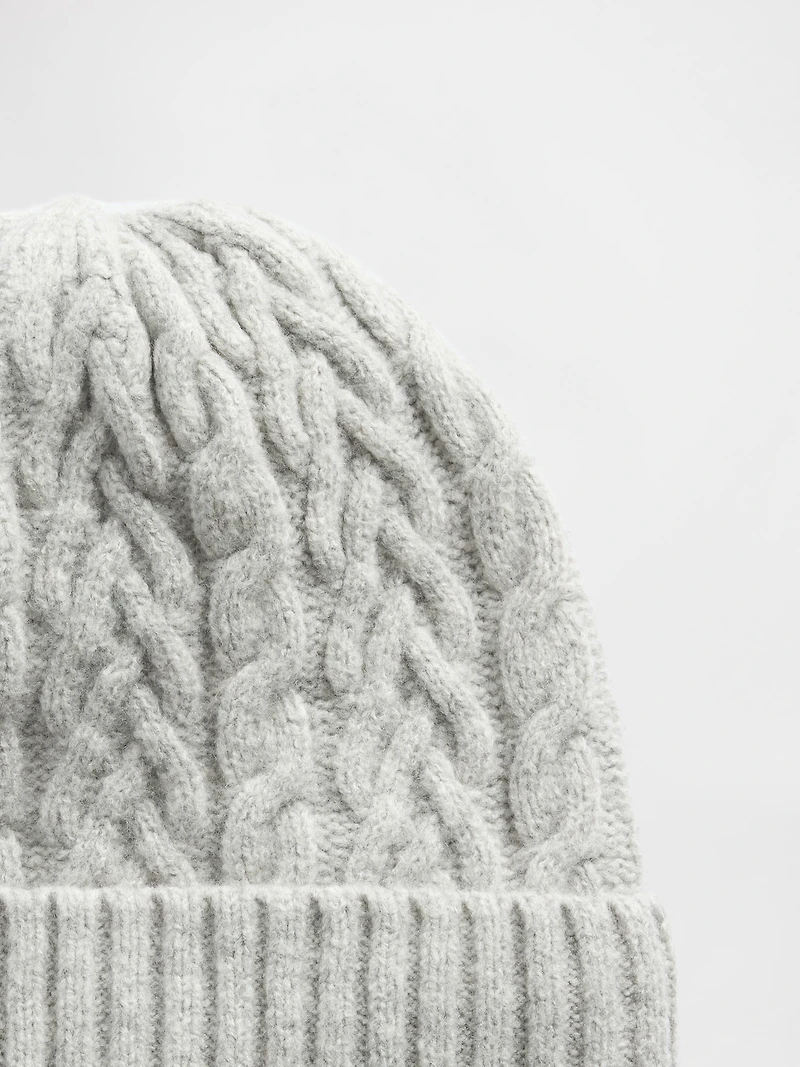 CashSoft Cable-Knit Beanie