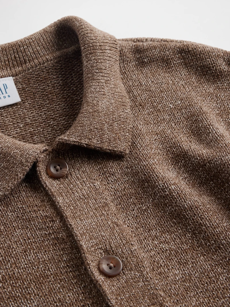 Kids Relaxed Polo Cardigan Sweater