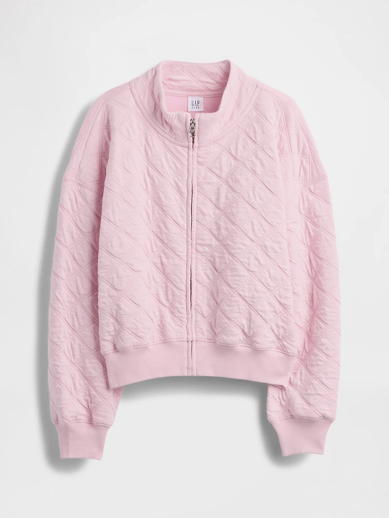 Kids Oversized Quilted Zip Jacket