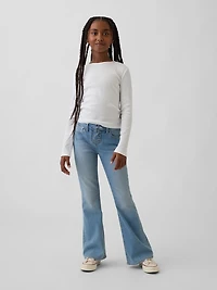 Kids High Rise Lace-Up '70s Flare Jeans