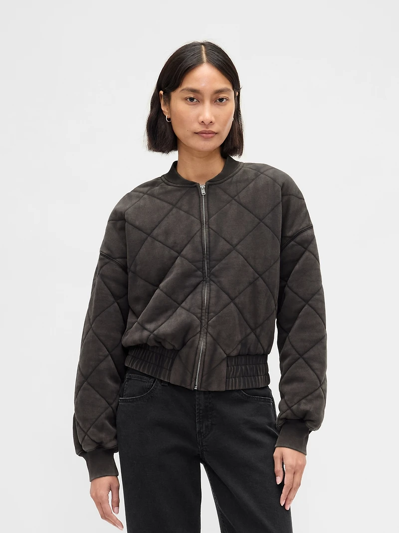 VintageSoft Quilted Bomber Jacket