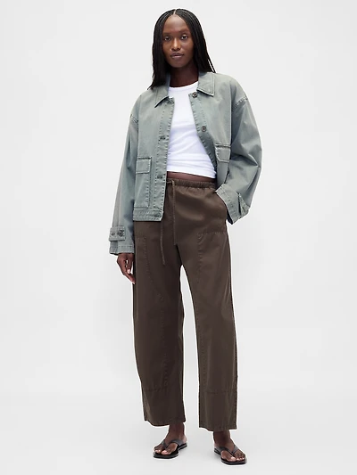 Twill Easy Double-Knee Barrel Pants