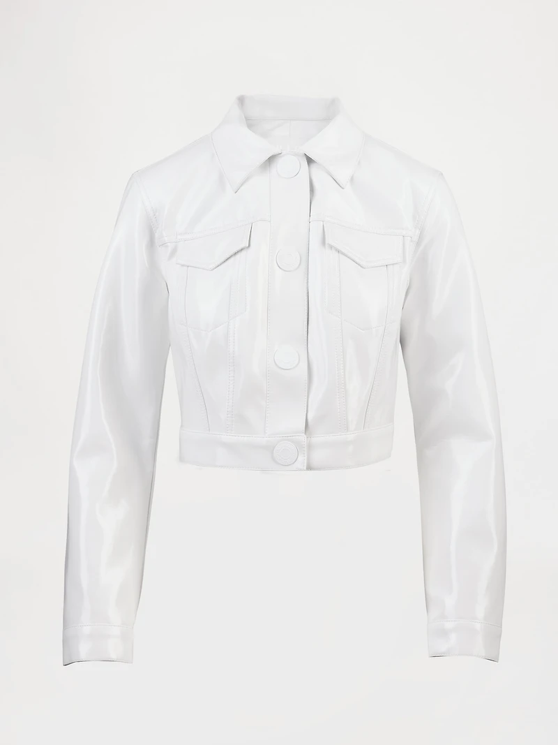 GapStudio Vegan Patent Leather Crop Jacket