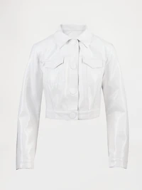 GapStudio Vegan Patent Leather Crop Jacket