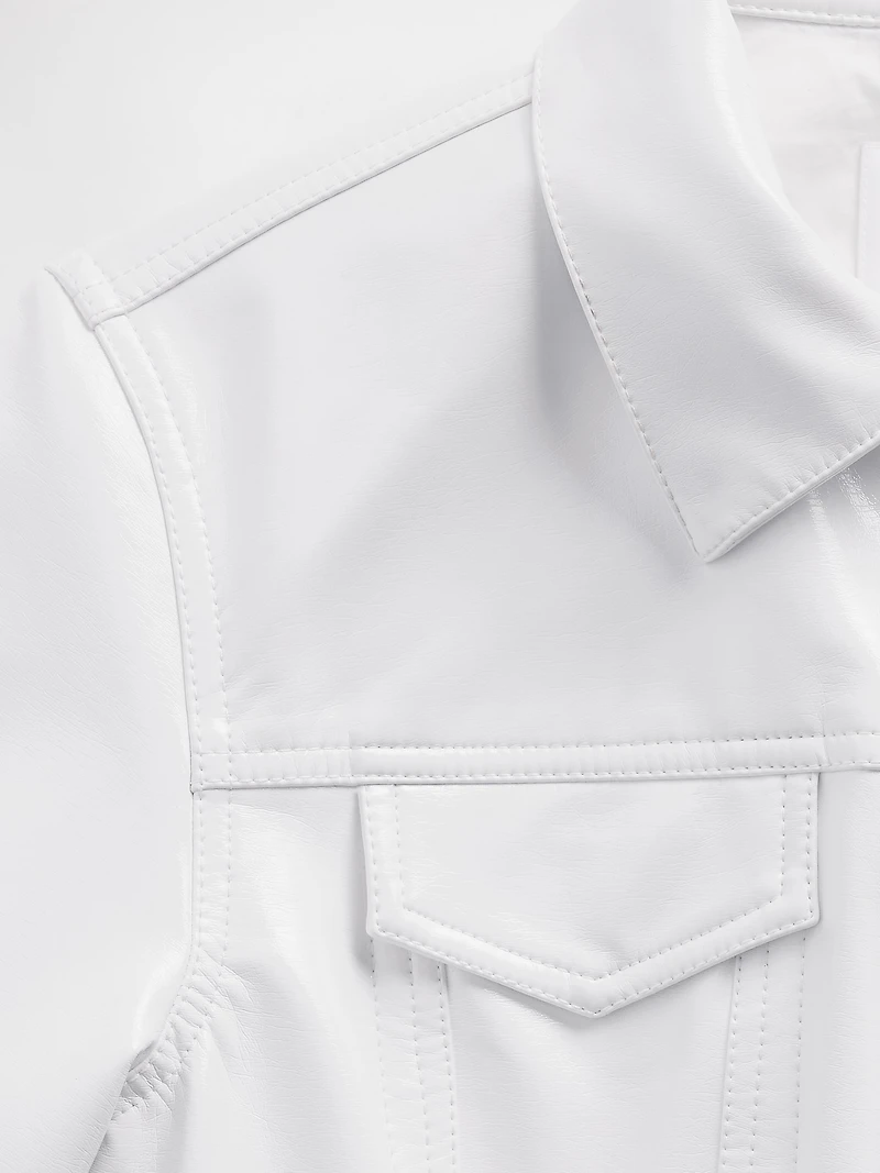 GapStudio Vegan Patent Leather Crop Jacket