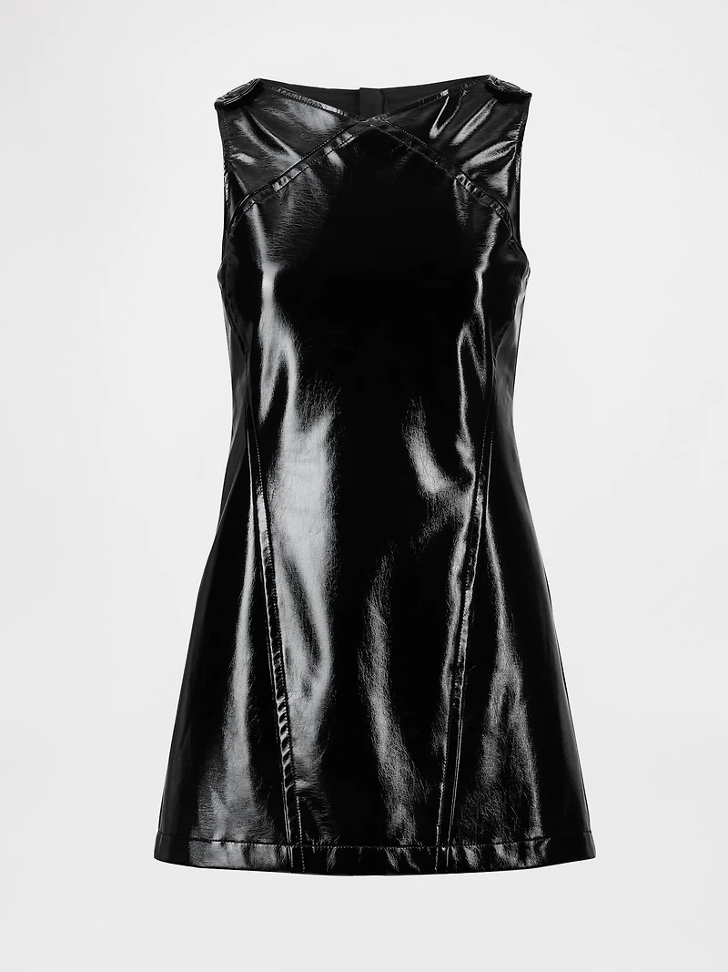 GapStudio Vegan Patent Leather Mini Dress