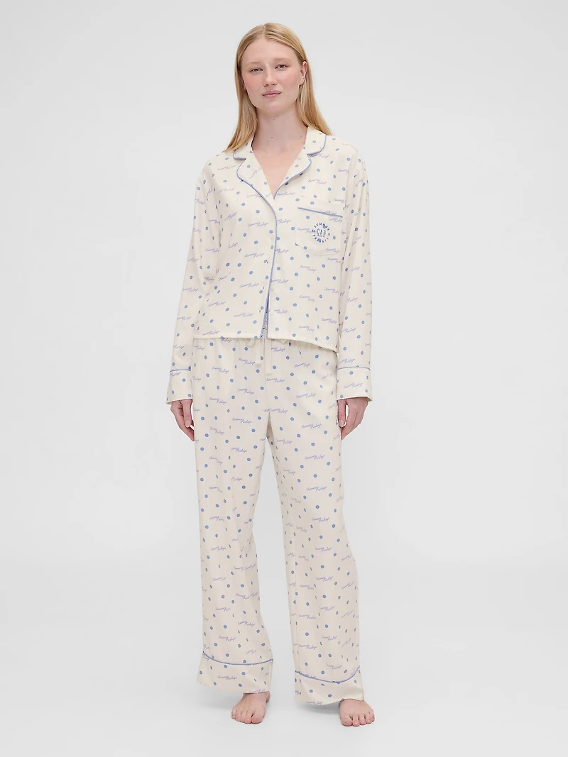 Gap × Summer Fridays Relaxed Flannel Dotted PJ Shirt