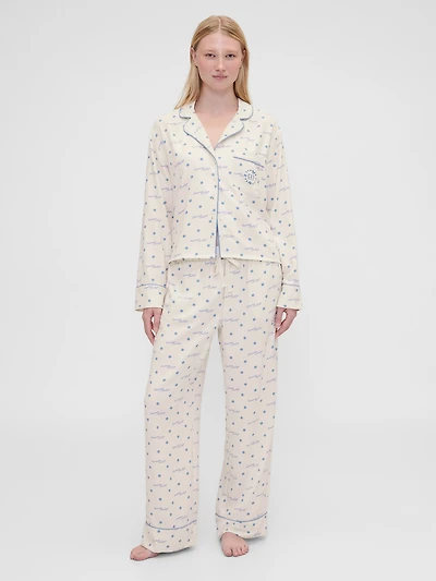 Gap × Summer Fridays Relaxed Flannel Dotted PJ Pants