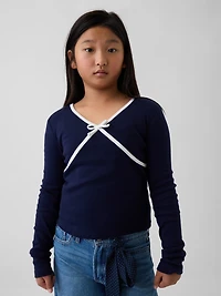 Kids Cross Front Bow T-Shirt