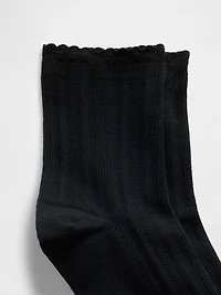 Pointelle Half Crew Socks