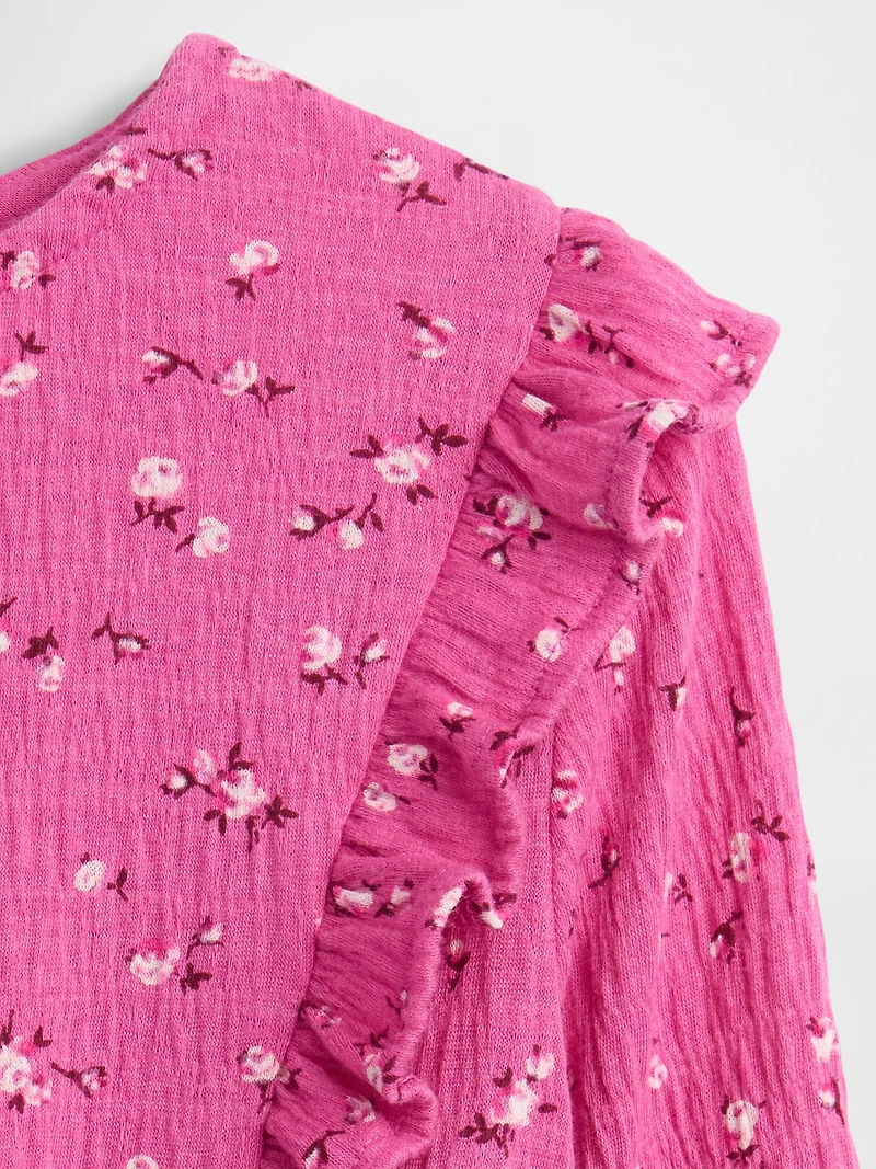 Kids Crinkle Knit Ruffle Top