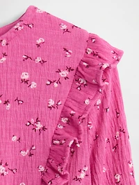 Kids Crinkle Knit Ruffle Top