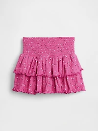 Kids Crinkle Knit Tiered Skort