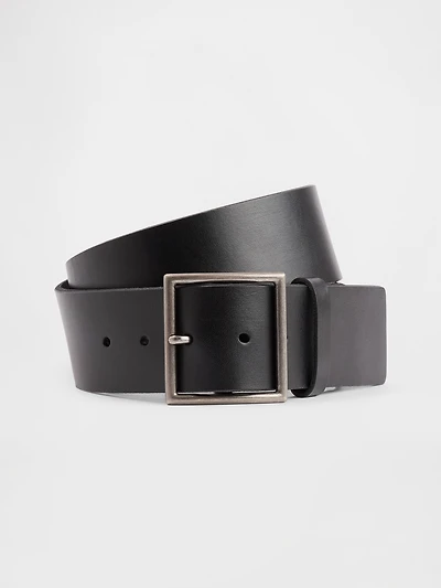 Leather Square-Buckle Belt