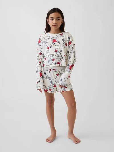 Kids Snoopy Recycled PJ Short Set