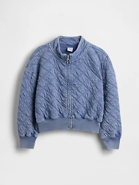 Kids Oversized Quilted Zip Jacket