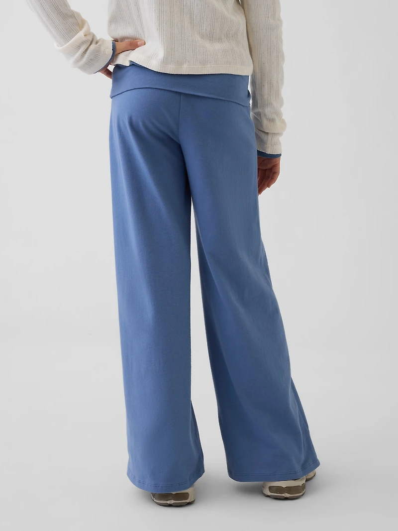 Kids Wide-Leg Foldover Leggings