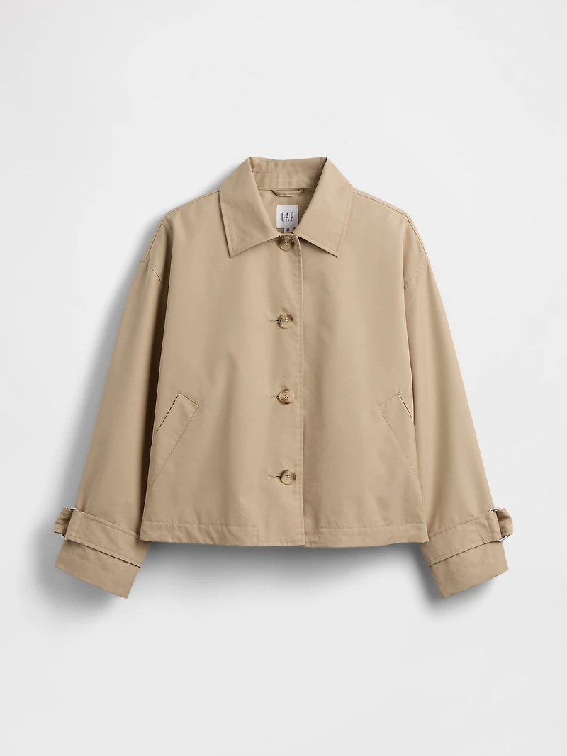 Oversized Crop Trench Jacket