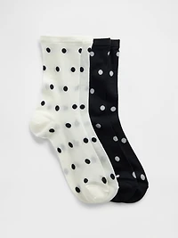Kids Sheer Dot Crew Socks (2-Pack)
