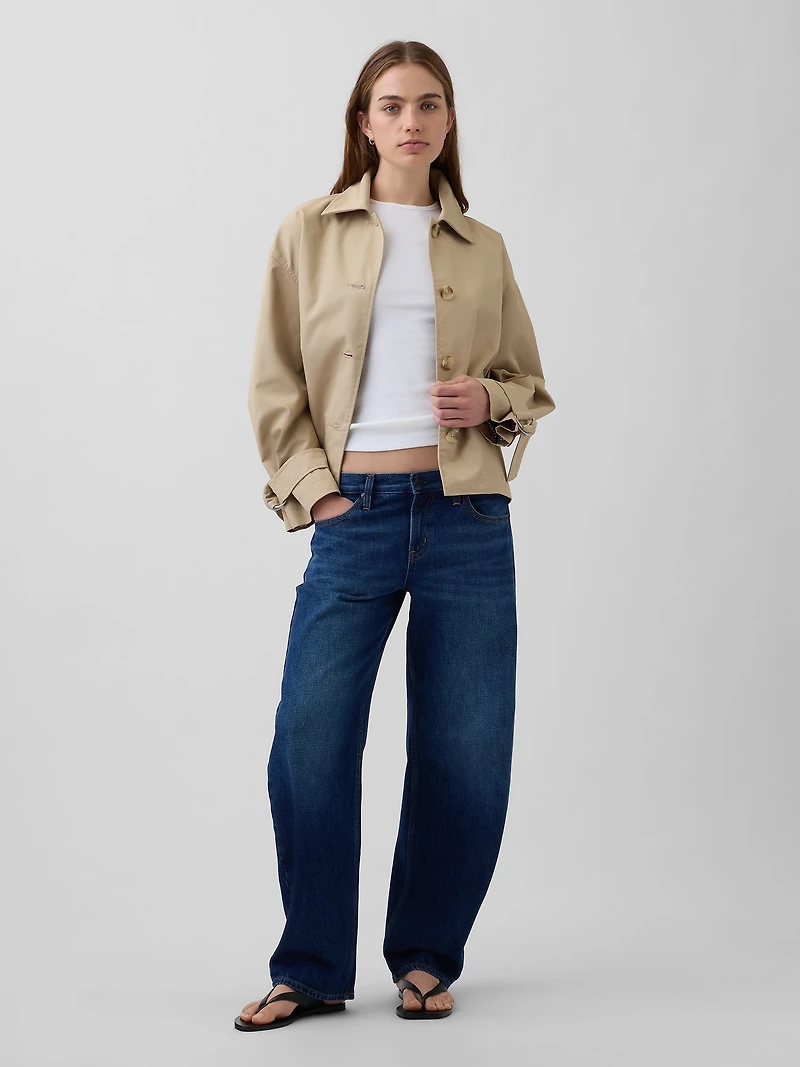 Oversized Crop Trench Jacket