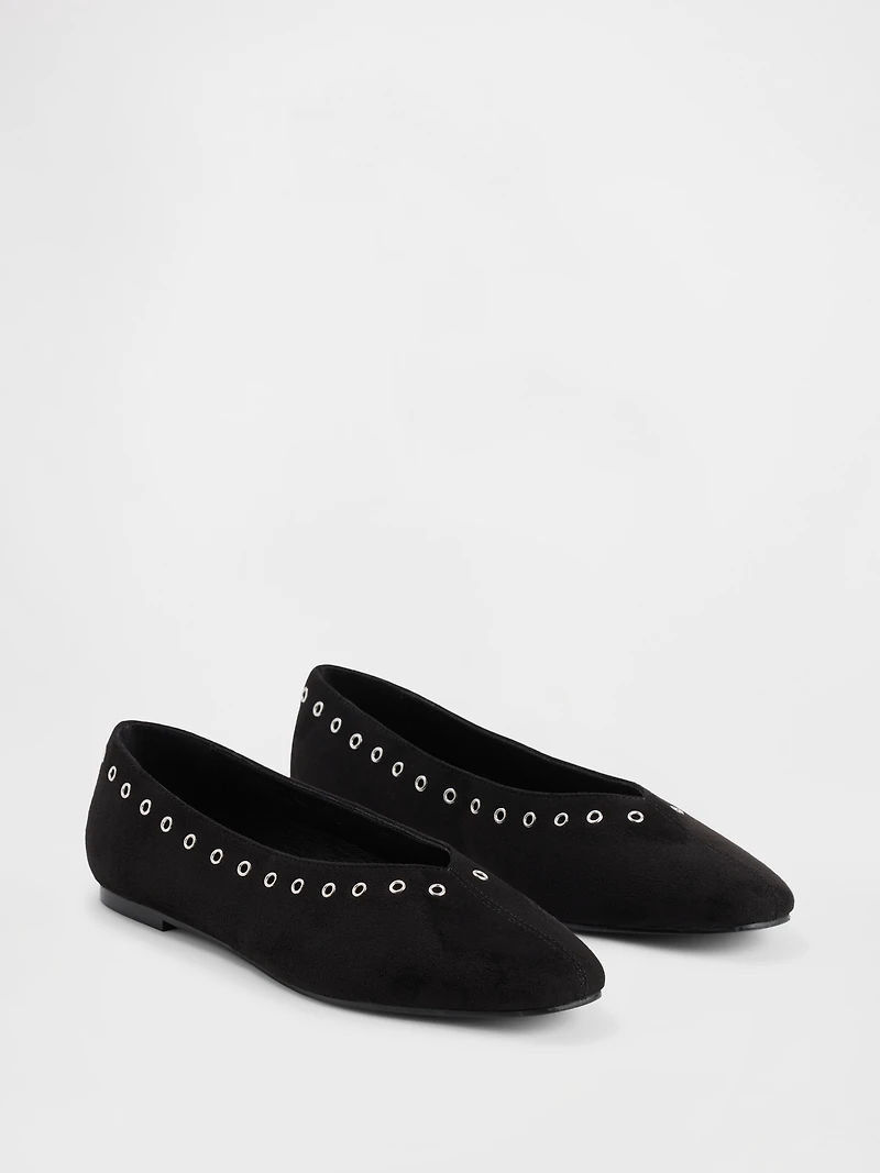 Vegan Suede Ballet Flats