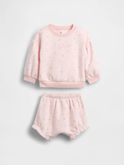 Baby VintageSoft Floral Logo Outfit Set