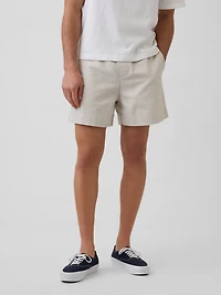 5.5" Linen-Blend Relaxed Shorts