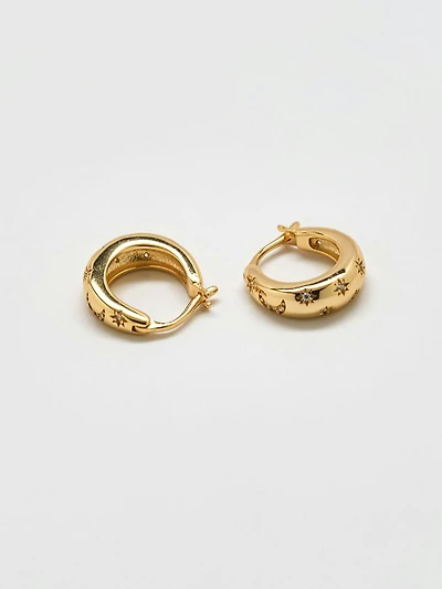 Admiral Row Moon And Star Gold Hoop Earrings