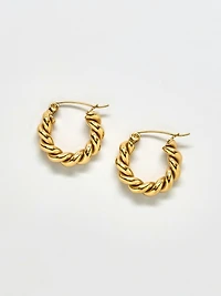 Admiral Row Gold Oval Twist Hoop Earrings