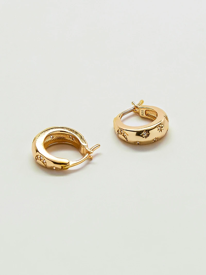 Admiral Row Moon And Star Gold Hoop Earrings
