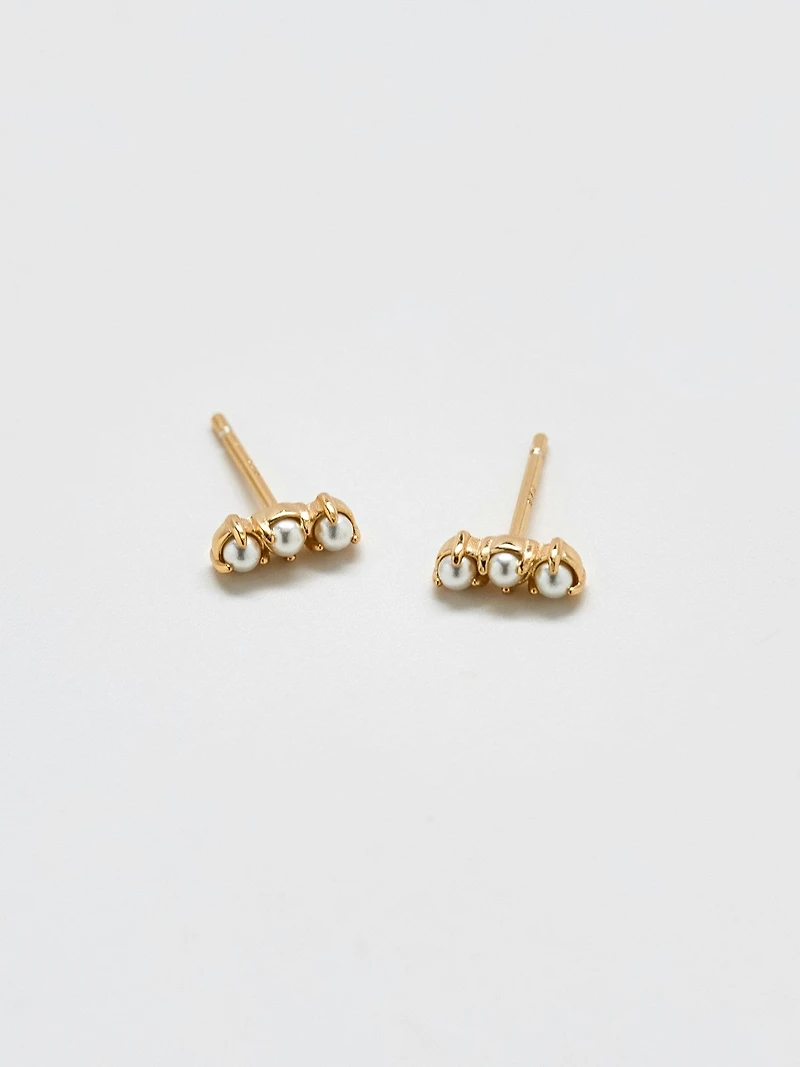 Admiral Row Gold Pearl Bar Earrings