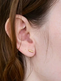 Admiral Row Gold Pearl Bar Earrings