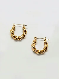 Admiral Row Gold Oval Twist Hoop Earrings