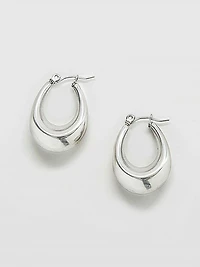 Admiral Row Silver Oval Hoop Earrings