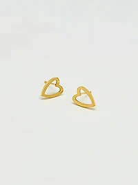Admiral Row Gold Heart Outline Stud Earrings