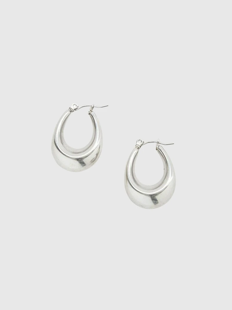 Admiral Row Silver Oval Hoop Earrings