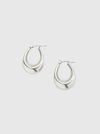 Admiral Row Silver Oval Hoop Earrings