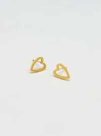 Admiral Row Gold Heart Outline Stud Earrings