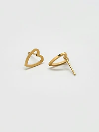 Admiral Row Gold Heart Outline Stud Earrings