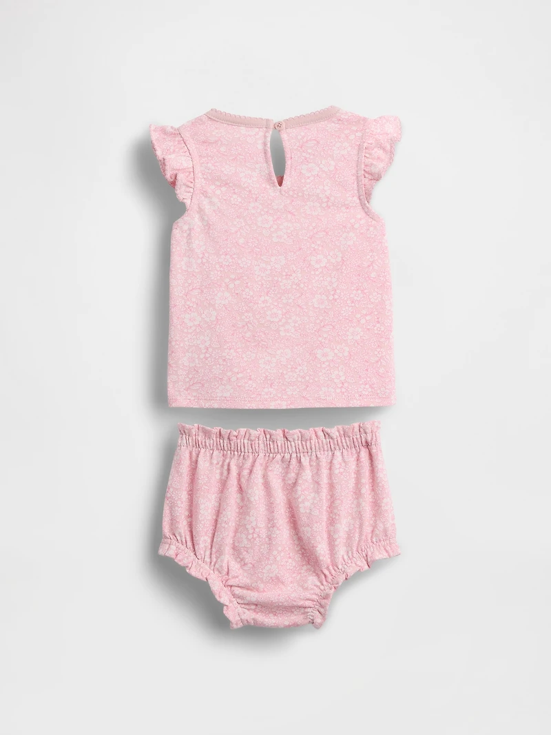 Baby Floral Ruffle Outfit Set