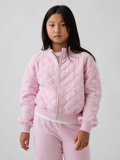 Kids Oversized Quilted Zip Jacket