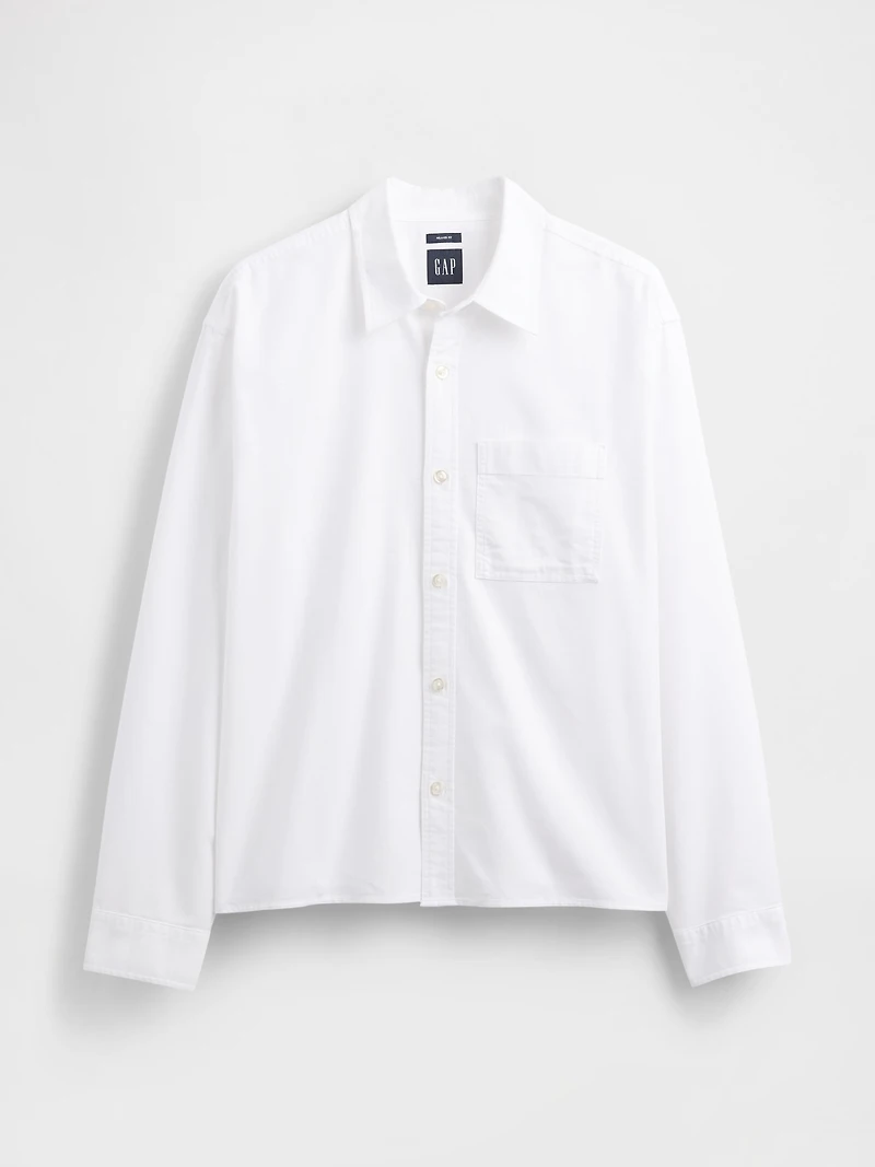 Relaxed Crop Oxford Shirt