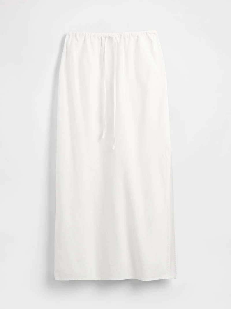 Linen-Blend Maxi Skirt