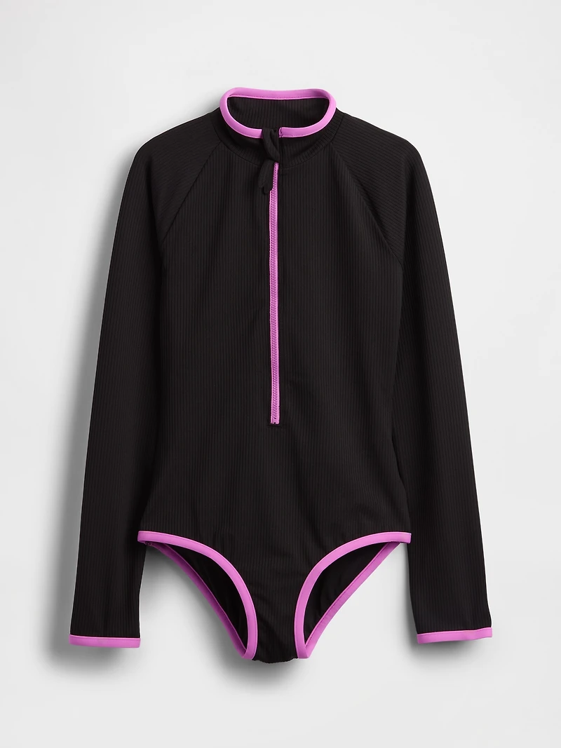 Kids Rash Guard One-Piece Swimsuit