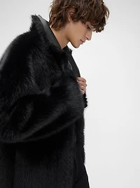 GapStudio Adult Vegan Leather Fur-Lined Coat