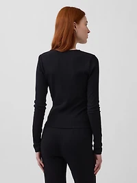 Modern Wide Rib Wrap V-Neck T-Shirt