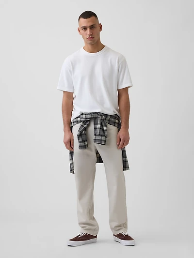 Linen-Cotton Relaxed Straight Pants