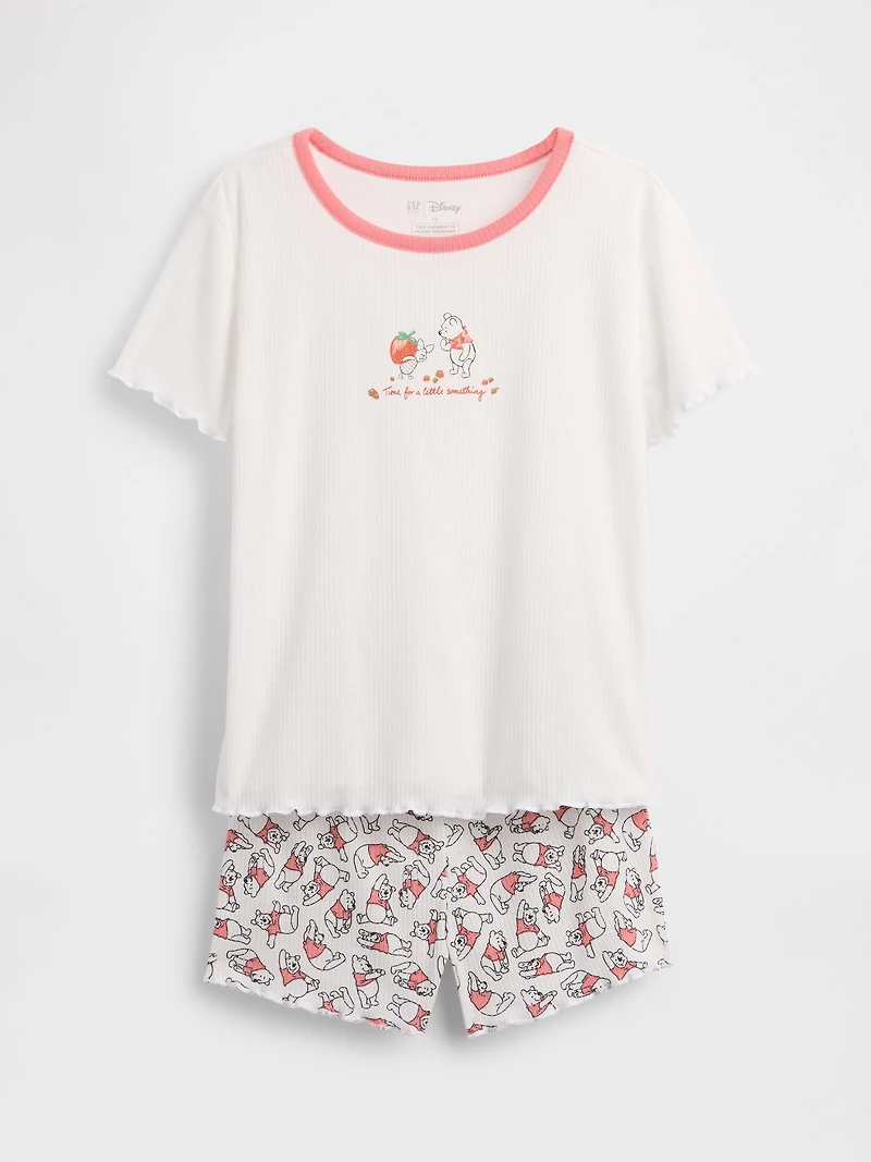 Kids Winnie The Pooh Recycled Rib PJ Short Set